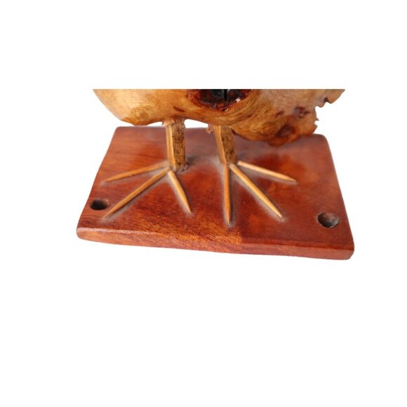 Vintage Hand-Carved Wooden Owl Bird Wood Burl Rustic Decor - Picture 3 of 6